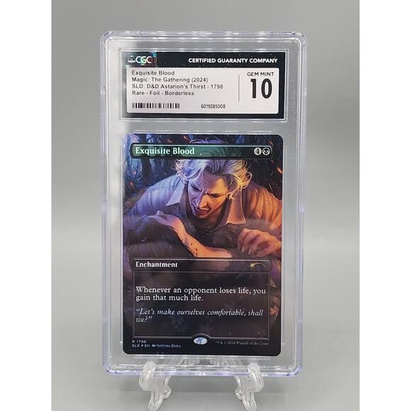 MTG Foil Borderless Exquisite Blood SLD: X D&D: Astarions Thirst CGC 10 MINT - Picture 1 of 6